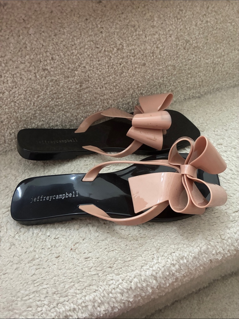 Jeffrey Campbell Blush Bow Slide Sandals